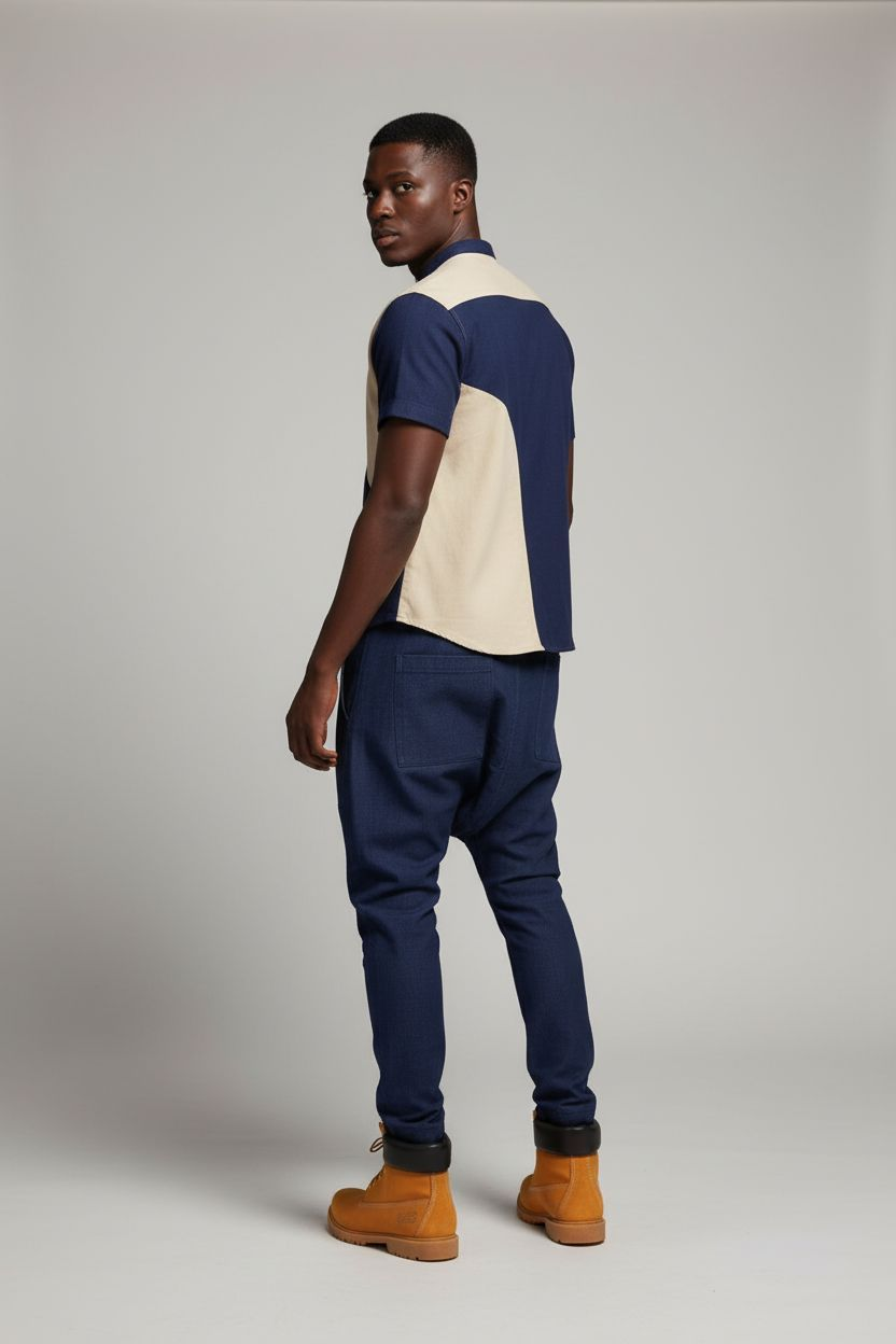 Drop-Crotch Harem Jeans Set