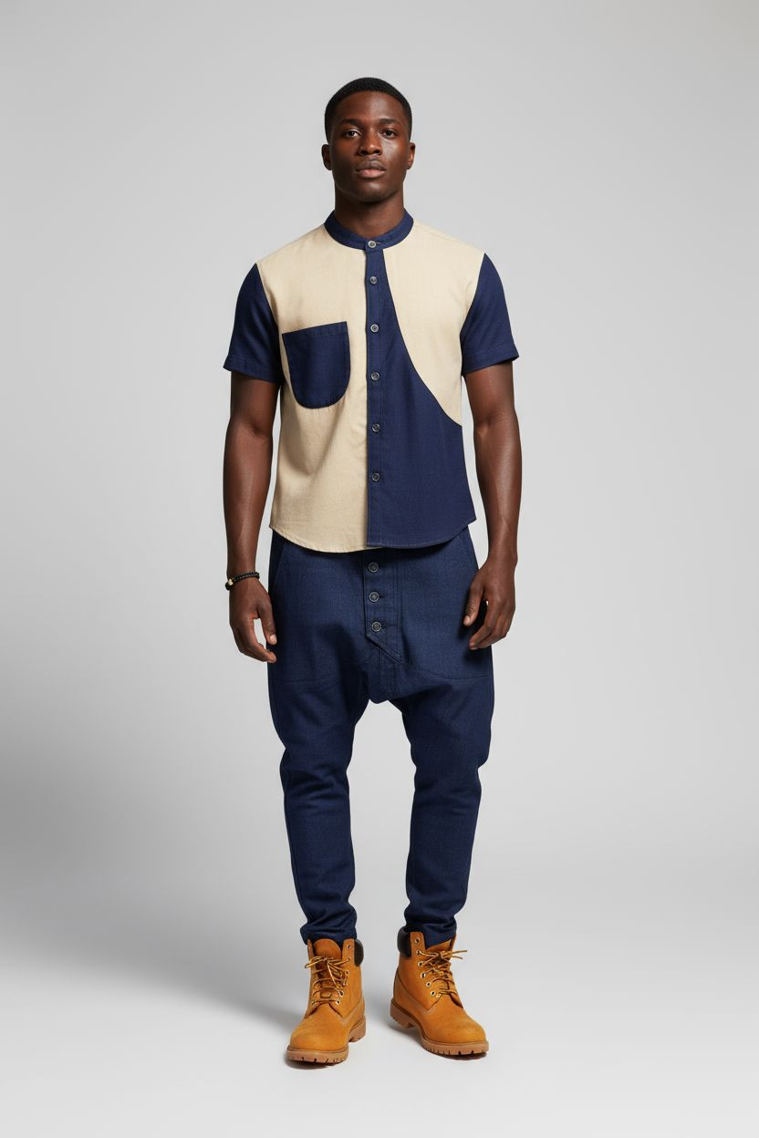 Drop-Crotch Harem Jeans Set