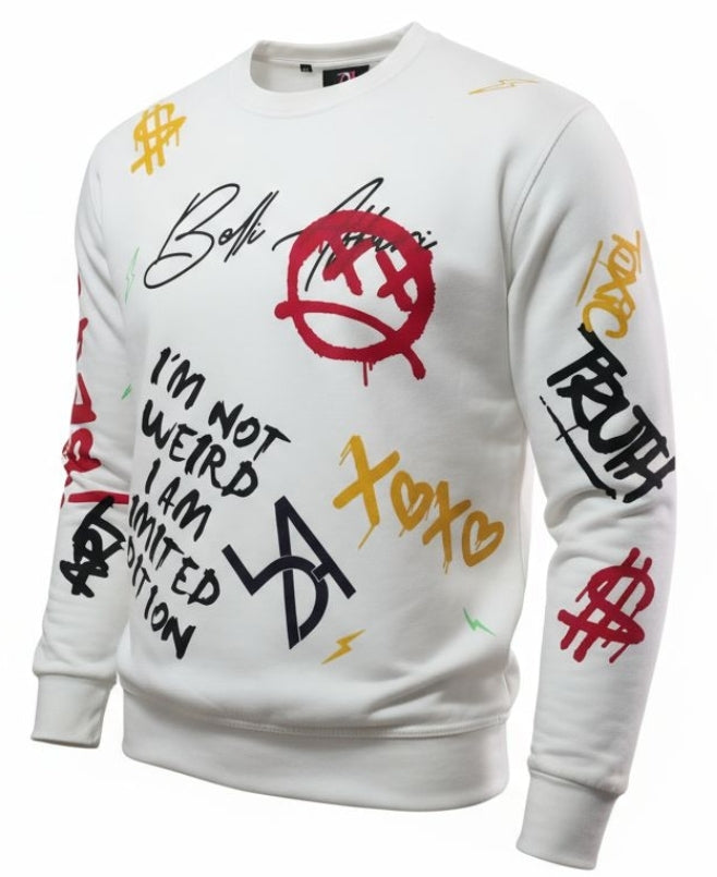Graffiti Flock Print Sweatshirt – Limited Edition