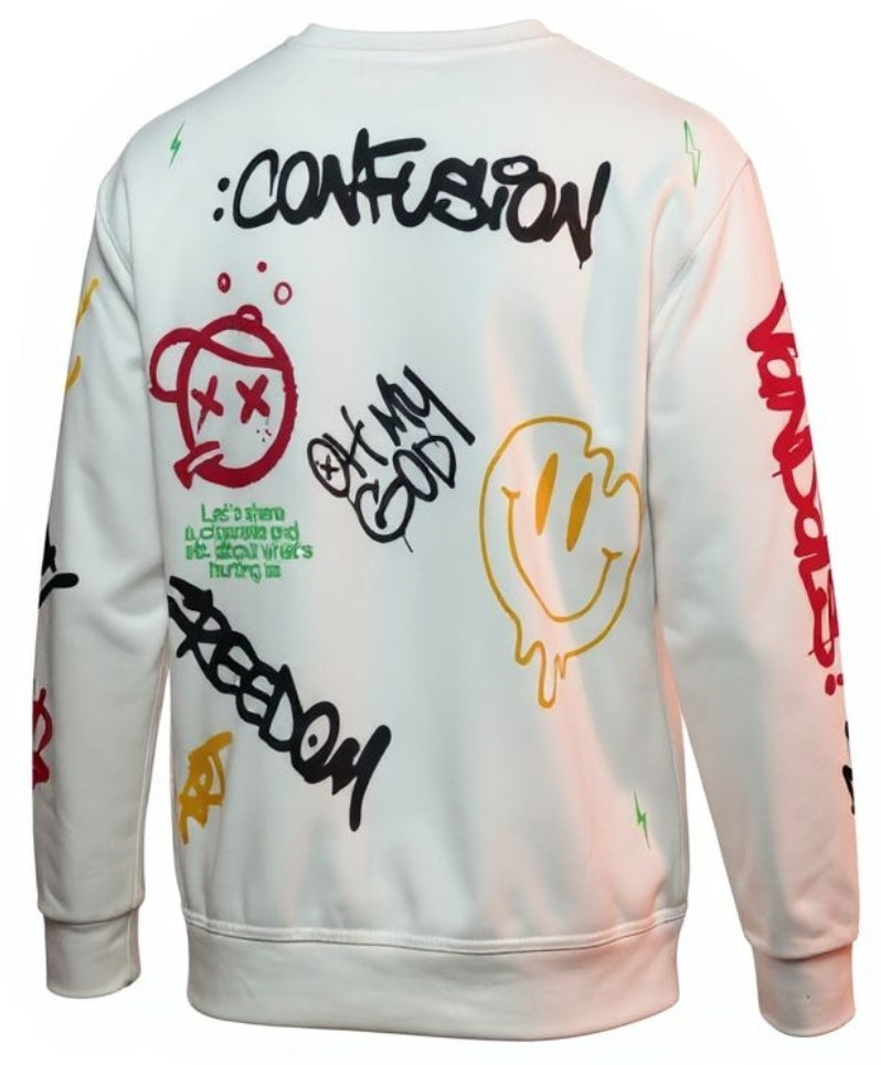 Graffiti Flock Print Sweatshirt – Limited Edition