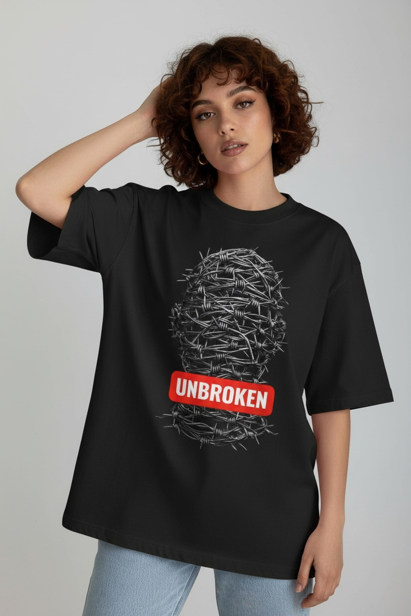 Barbed Wire Empowerment Oversized Graphic Tee