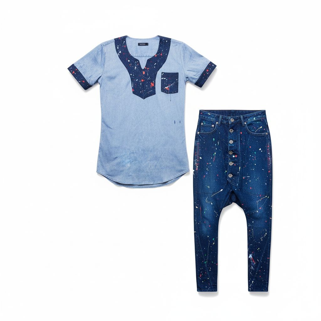 Splashed Harem Denim