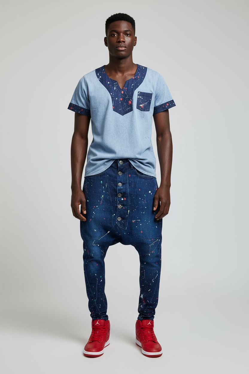Splashed Harem Denim