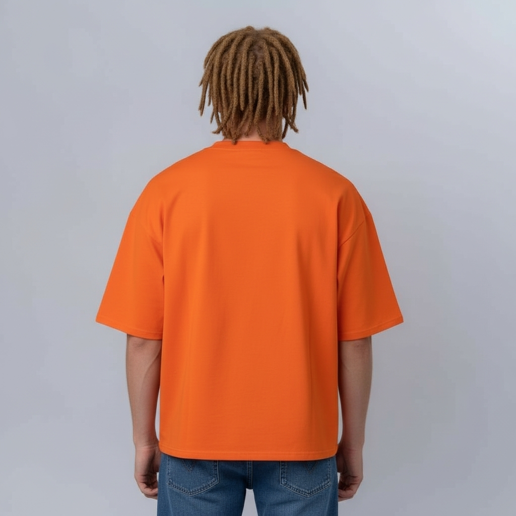 Premium Orange Boxy Tee | 50/50 Poly-Cotton Blend | Custom Printing | Unisex Fit