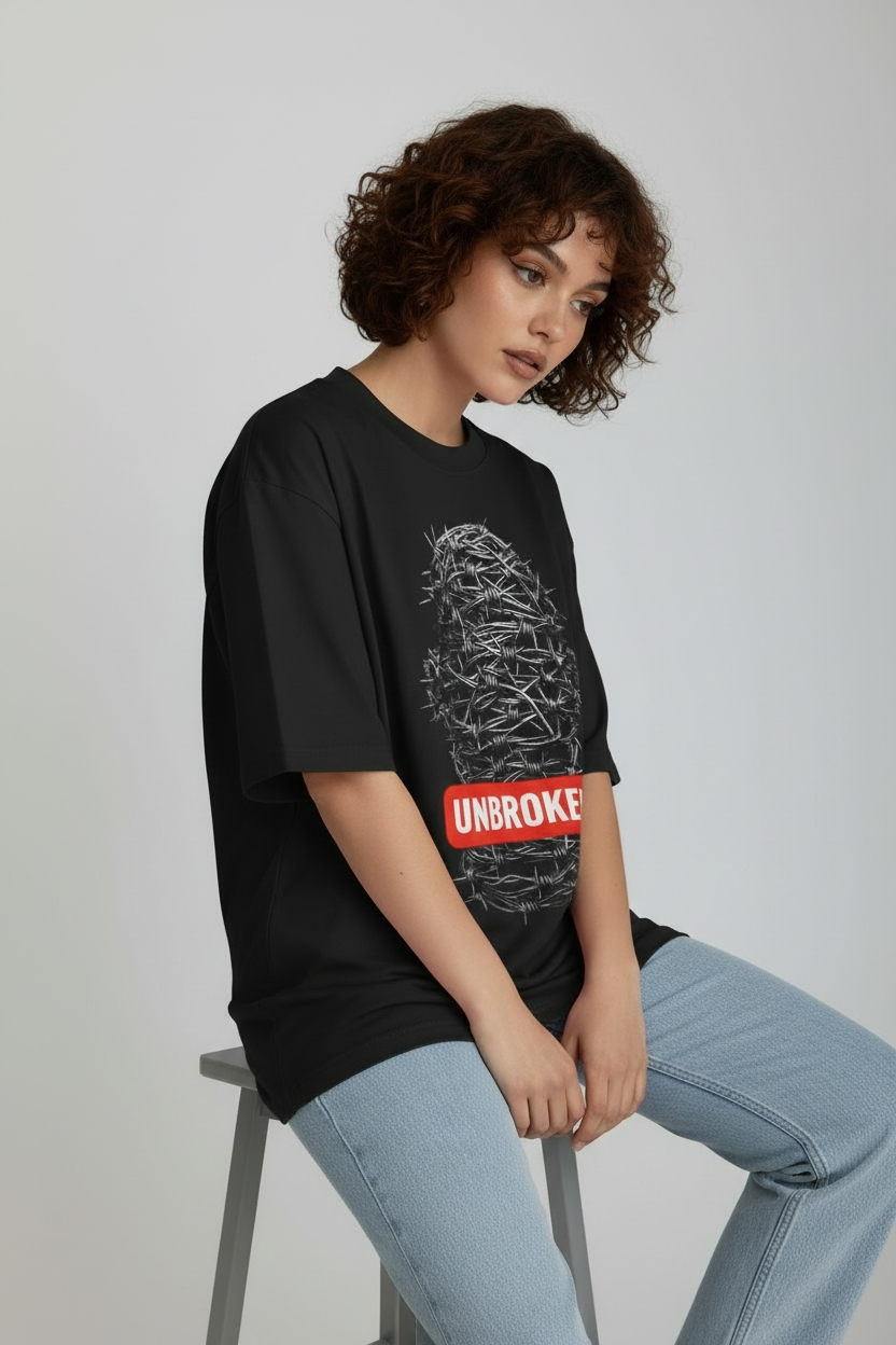 Barbed Wire Empowerment Oversized Graphic Tee